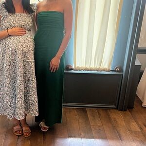 Strapless green maxi dress from Abercrombie